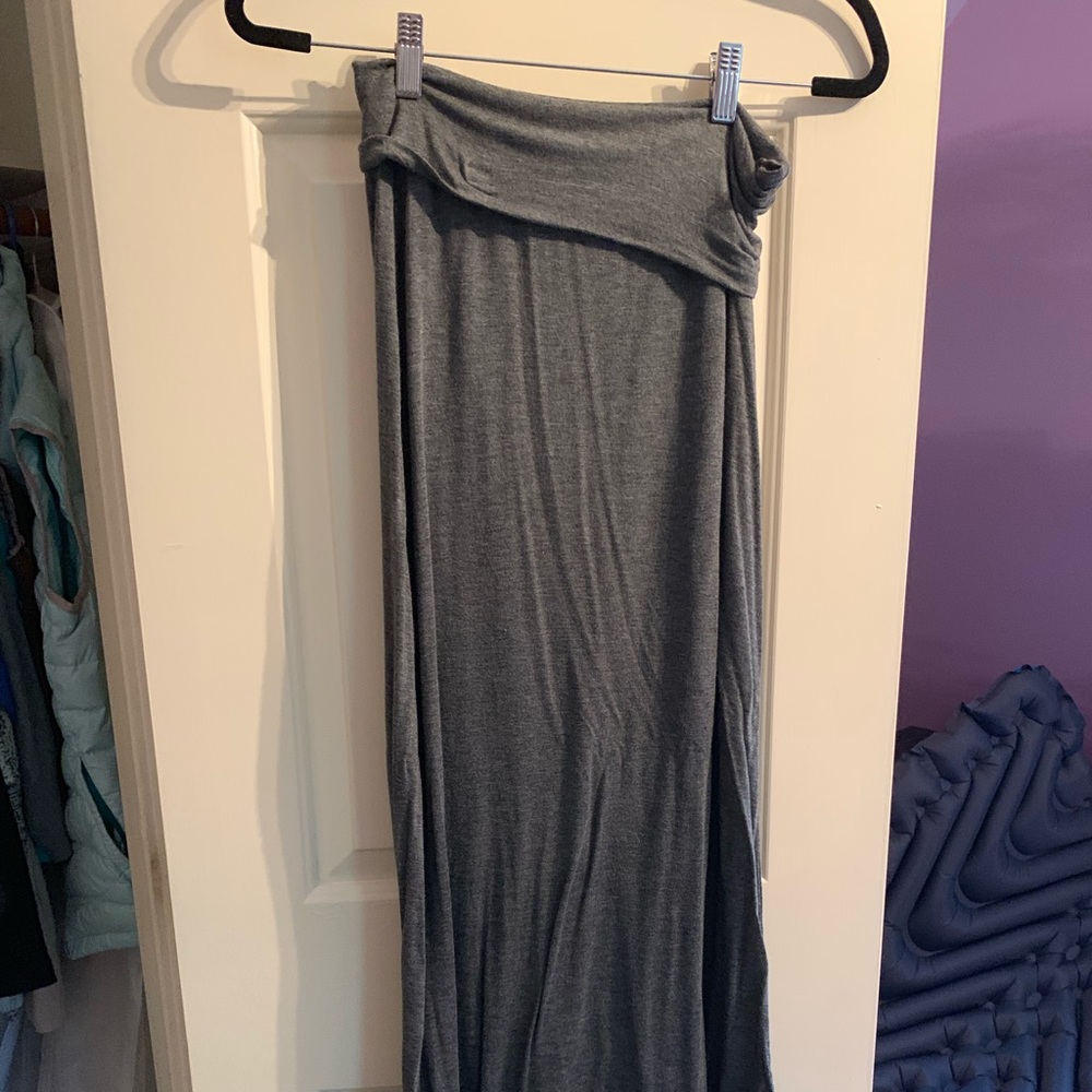 Grey Cotton Maxi Skirt
